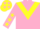 Silk - Pink, yellow chevron, pink sleeves, yellow stars and cap