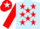 Silk - Light Blue, Red stars and sleeves, Red cap, Light Blue star
