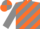 Silk - Orange, grey diagonal stripes, grey sleeves, quartered cap