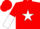 Silk - Red body, white star, red arms, white halved, red cap
