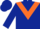 Silk - Dark blue, orange chevron