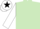 Silk - Light green, white sleeves, white cap, black star