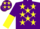 Silk - Purple, yellow stars, halved sleeves and stars on cap