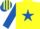 Silk - Yellow, royal blue star, royal blue sleeves, yellow armlet, yellow & royal blue striped cap