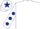 Silk - White, dark blue spots on sleeves, white cap, dark blue star