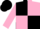 Silk - Black and pink quartered diagonally, pink sleeves, black cap