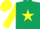 Silk - Dark green, yellow star, yellow star on sleeves, yellow cap