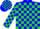 Silk - Blue, lime green blocks