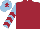 Silk - Maroon, light blue and maroon chevrons on sleeves, light blue cap, maroon star