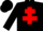 Silk - Black, red cross of lorraine, black cap