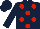 Silk - Dark blue, red spots