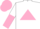 Silk - White, pink triangle, white and pink halved sleeves, pink cap
