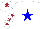 Silk - White body, blue star, white arms, garnet stars, white cap, garnet star