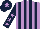 Silk - Mauve and dark blue stripes, dark blue sleeves, mauve stars, dark blue cap, mauve star