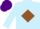 Silk - Light blue, brown diamond, purple cap