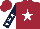 Silk - Maroon, white star, dark blue sleeves, white stars