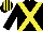Silk - Black, yellow cross sashes, striped cap
