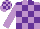 Silk - Mauve body, purple checked, mauve arms, mauve cap, purple checked