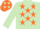 Silk - Light green, orange stars, light green sleeves