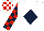 Silk - White, Dark Blue diamond, Dark Blue and Red check sleeves and cap
