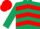 Silk - Dark Green, Red chevrons, Dark Green sleeves, Red cap