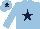 Silk - Light blue body, dark blue star, light blue arms, light blue cap, dark blue star