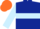 Silk - Dark blue body, light blue hoop, light blue arms, orange cap