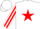 Silk - White, red star, red stripe on sleeves, white cap