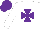 Silk - White, purple maltese cross and cap