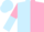 Silk - Light blue and pink (halved), sleeves reversed, light blue cap