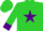 Silk - Lime green, purple star, purple cuffs