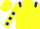 Silk - Yellow, Dark Blue epaulets, Yellow sleeves, Dark Blue spots