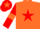 Silk - Orange body, red star, red arms, orange armlets, red cap, orange star