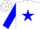 Silk - White, blue star, blue sleeves