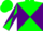 Silk - Green, purple diagonal quarters