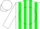 Silk - White, green stripes, green shamrock on white ball, white cap