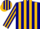 Silk - Navy blue, gold stripes