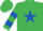 Silk - Emerald green, royal blue star, hooped sleeves