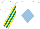 Silk - White, light Blue diamond, Teal And Yellow Stripes On Sleeves, white cap