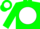 Silk - Green, green 'k' on white ball