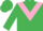 Silk - Emerald green, pink chevron