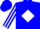 Silk - Blue, blue 'hf' on white diamond, white diamond stripe on sleeves