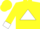 Silk - Yellow, yellow triangle on white triangle, white bands and cuffs