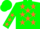 Silk - Green, orange stars, orange stars on sleeves, green cap