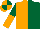 Silk - Orange and Dark Green (halved), sleeves reversed, quartered cap