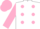 Silk - White, pink spots, sleeves and cap