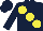 Silk - Dark blue, large yellow spots