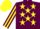 Silk - Maroon, yellow stars, striped sleeves, yellow cap