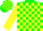 Silk - Green and yellow blocks, yellow sleeves,