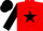Silk - Red, red star on black ball, black sleeves, black cap